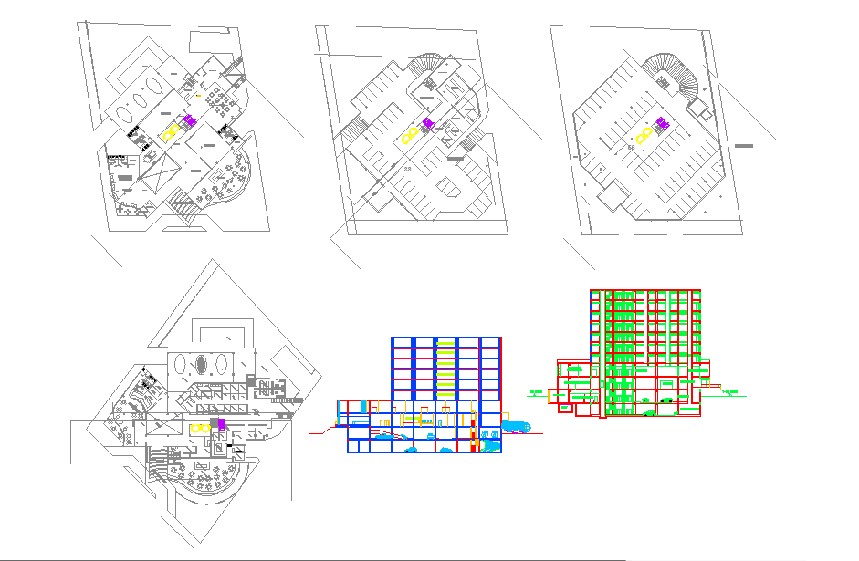 Hotel Design Project DWG with Complete Floor Layout and Building Plan