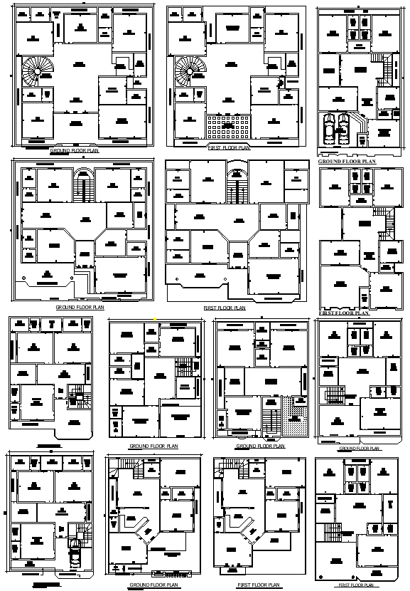 8BHK Luxurious Villa House Plan - Detailed AutoCAD DWG File