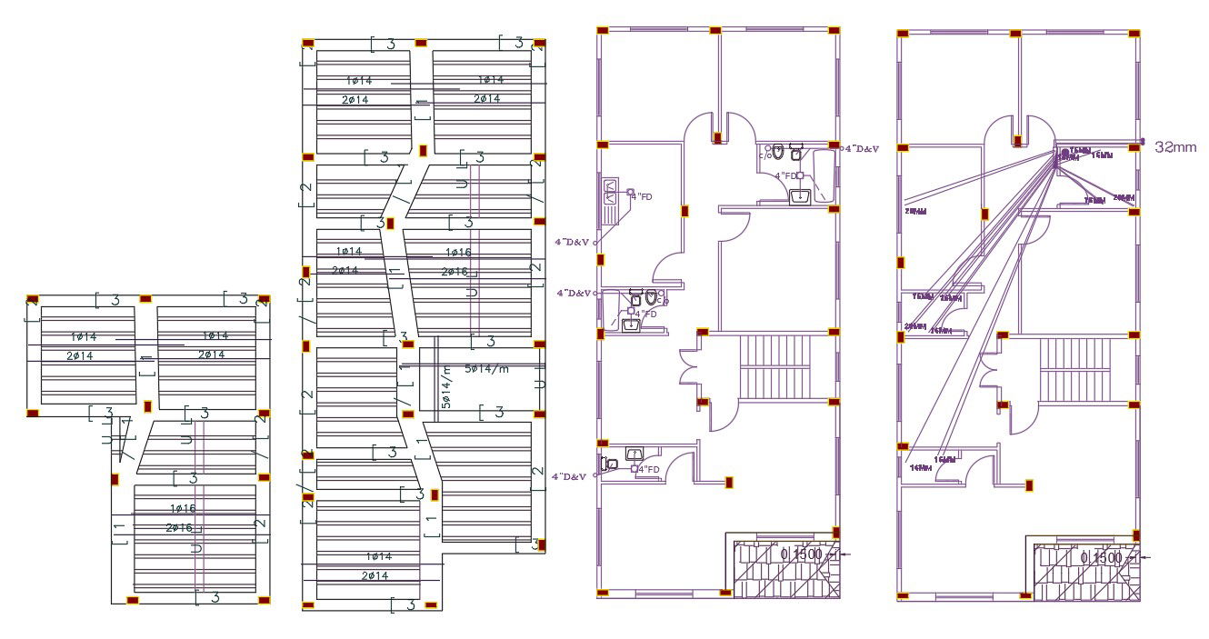 8 X 20 Meter House Plan Design DWG File