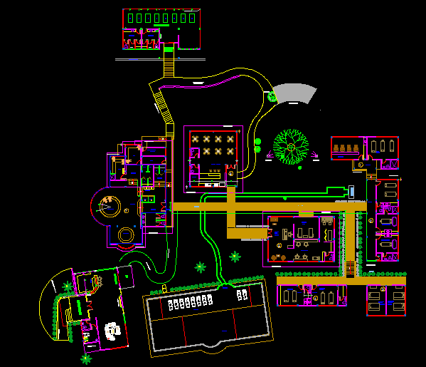 Beauty Parlor AutoCAD Drawing with Master Plan and Furniture Layouts