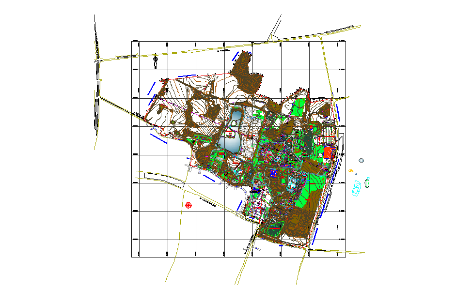 Town Planning Project Layout Design and Zoning in AutoCAD DWG