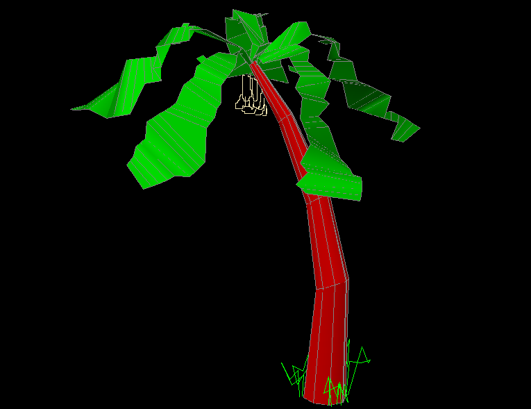 3D Banana Tree CAD Drawing Design in Editable AutoCAD DWG File