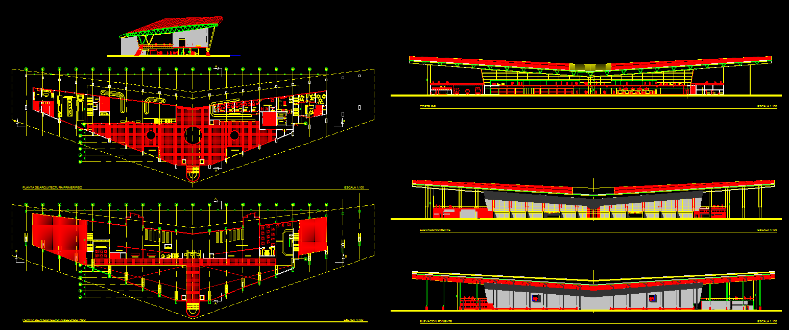 Modern Airport Terminal Building Design Layout in AutoCAD DWG
