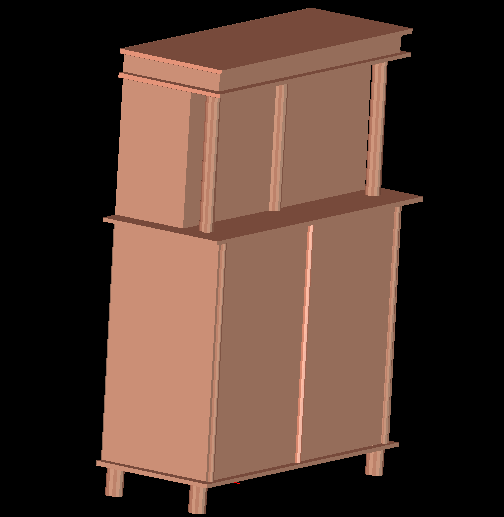 3D Wooden Cupboard Design DWG File for Furniture Layout Planning