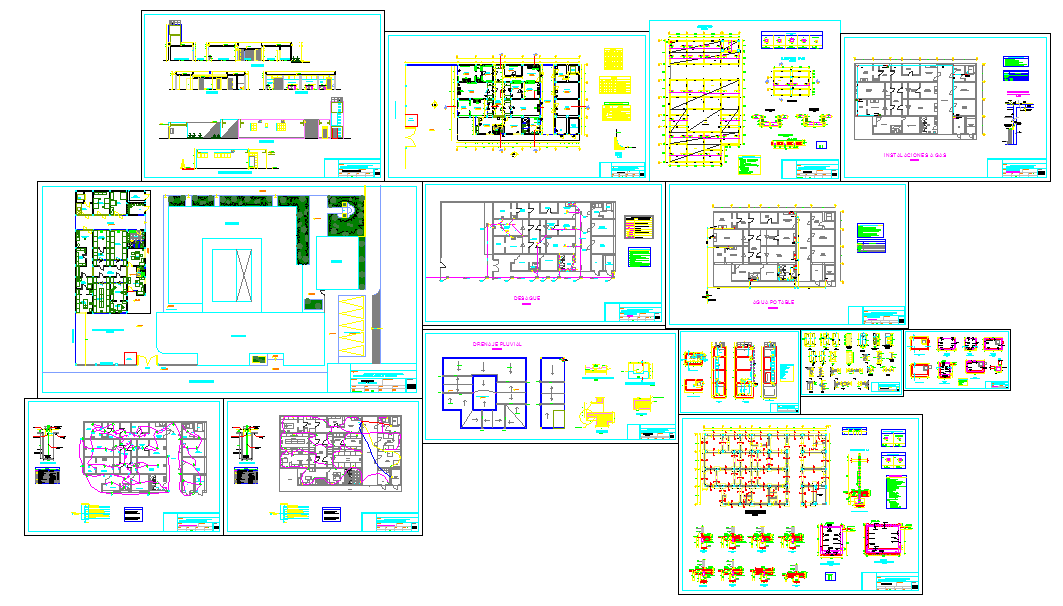 Laboratory Detail with Full Plan Elevation and Service Layouts