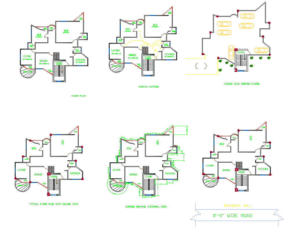 Two bed house AutoCAD DWG plan with modern layout for Bangladesh