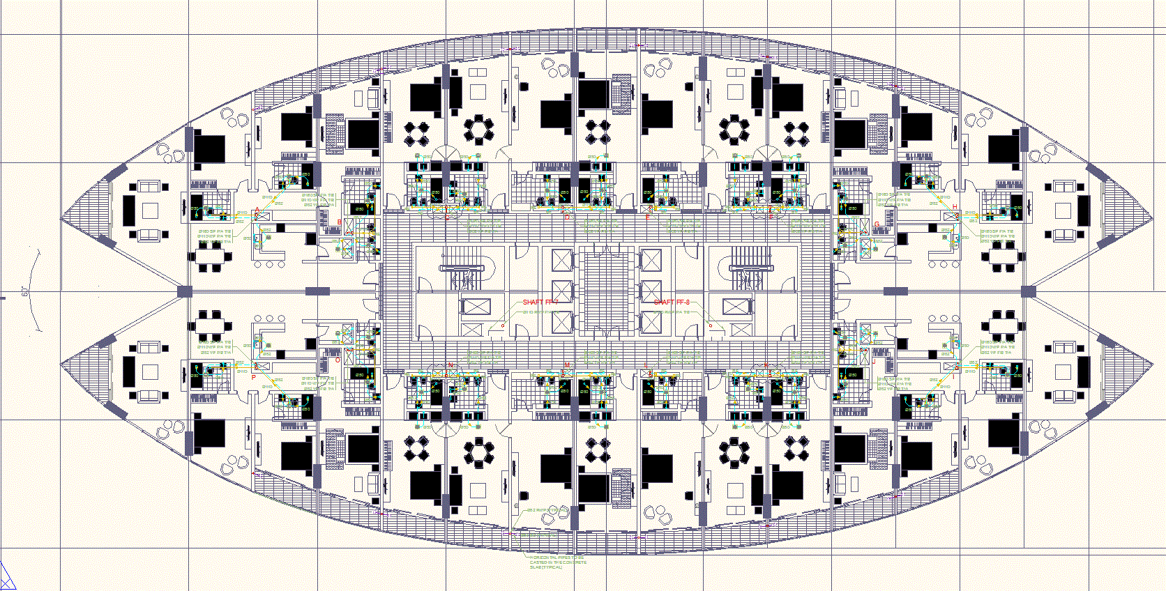 Modern Hotel CAD File with Complete 2D Architectural Design Drawings