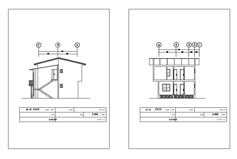 8m length of the front section building view is given in this file