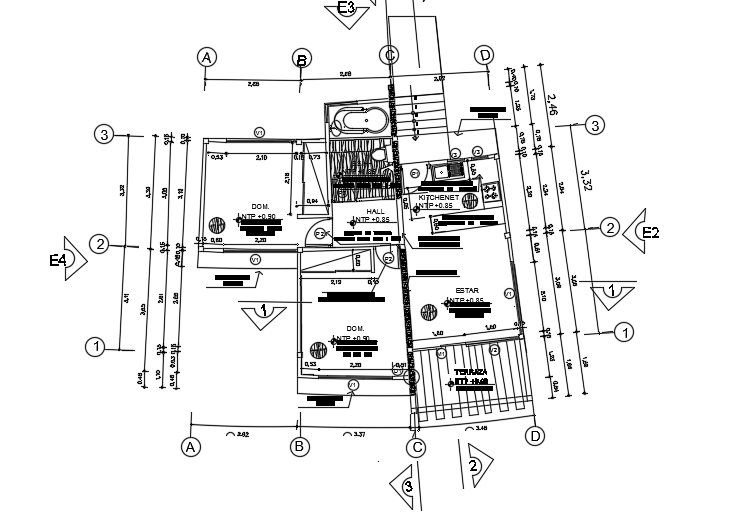 8x10m architecture single story house plan cad drawing is given in this file