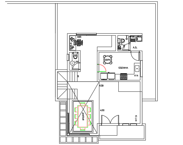 8x10m ground floor house plan CAD drawing is given in this file