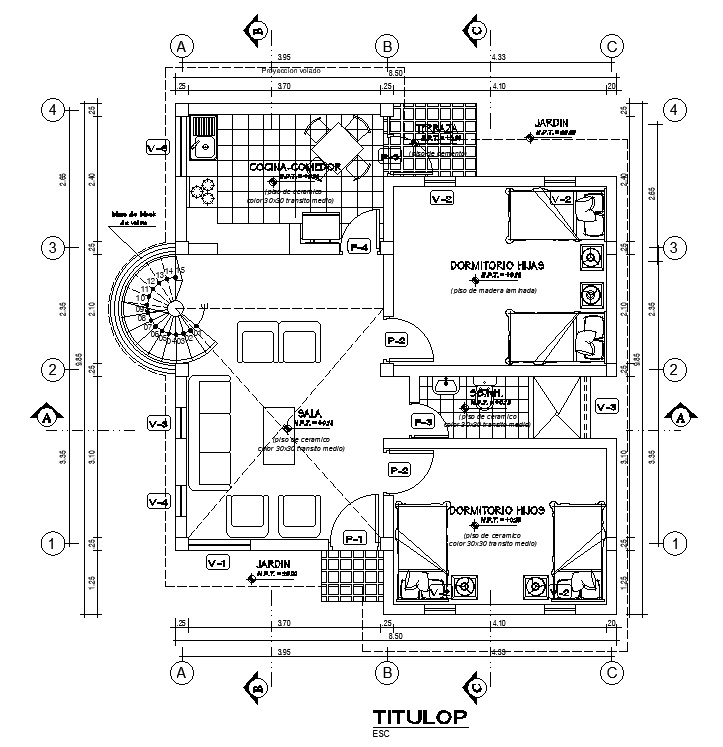 8x10m house design is given in this AutoCAD drawing