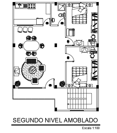 8x10m house plan second floor plan AutoCAD drawing is given in this file