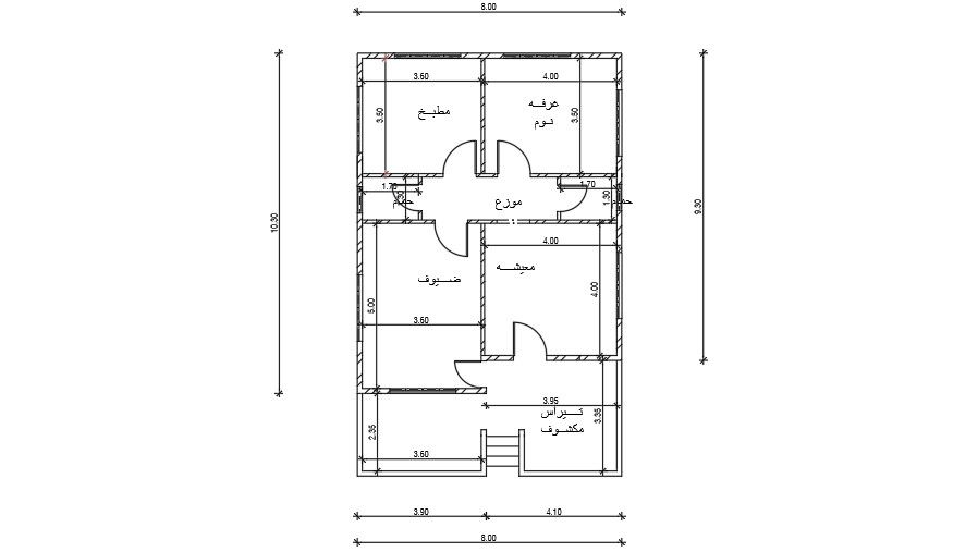 8x10m house plan with 2bhk AutoCAD drawing download now