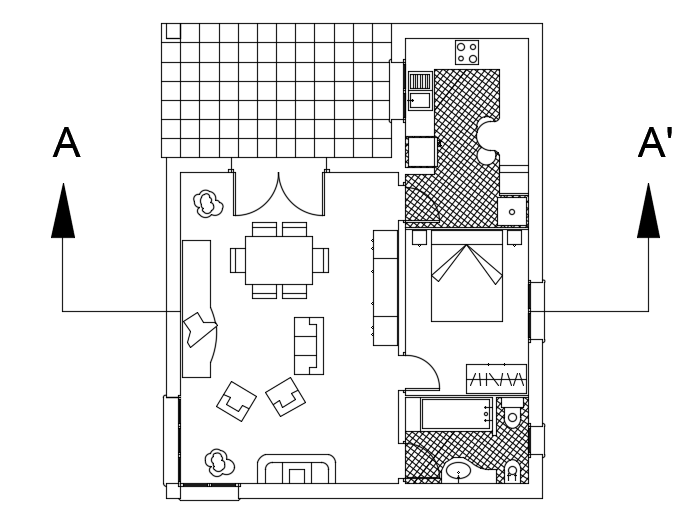 8x10m simple house plan AutoCAD drawing