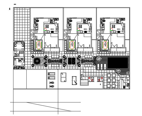8x10m villa guest house layout with all amenities drawing