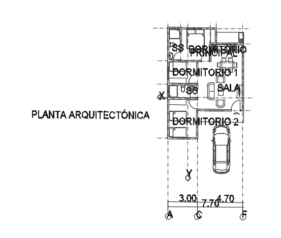 8x10m wonderful house plan CAD drawing is given in this file