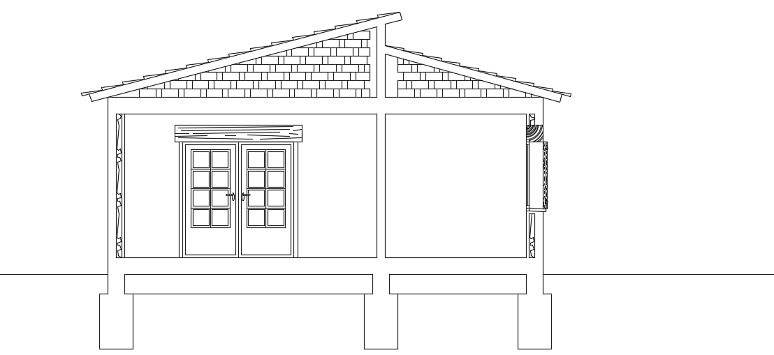 8x11m house building elevation cum foundation view