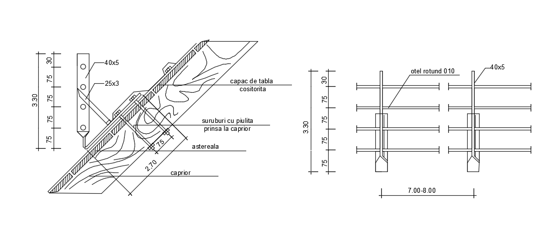 8x11m house building roof connection with bolt and nut joint detail drawing