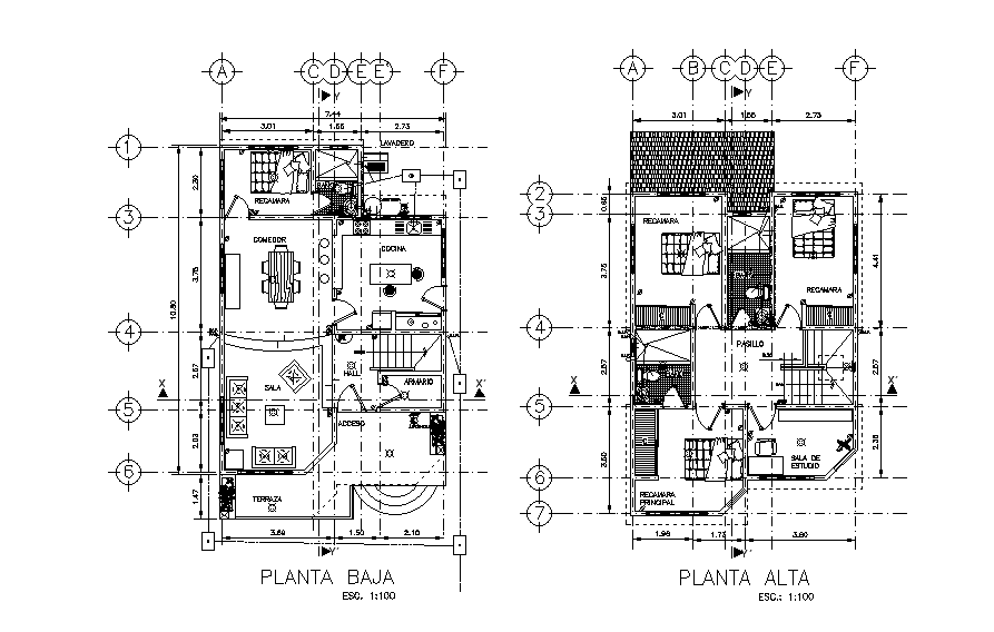 8x11m house plan is given in this Autocad DWG drawing file. Download now.