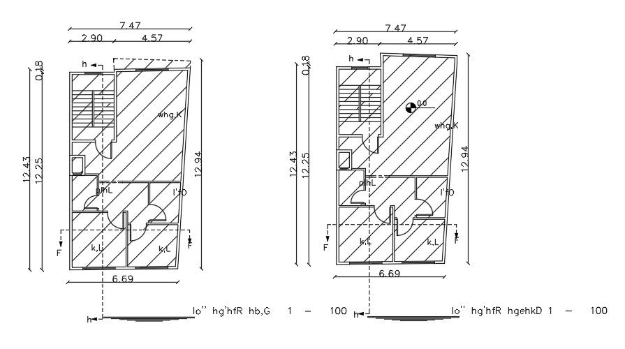 8x13 Meter 1 BHK Apartment AutoCAD File