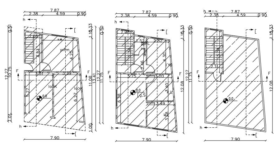 8x13m architecture house plan AutoCAD drawing