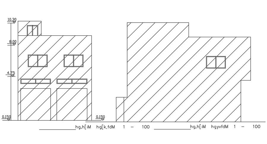 8x13m house building elevation view