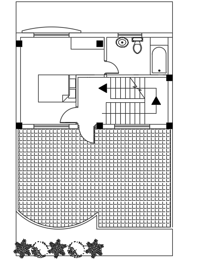 8x13m Row House Villa Second Floor Plan DWG Architecture Layout File