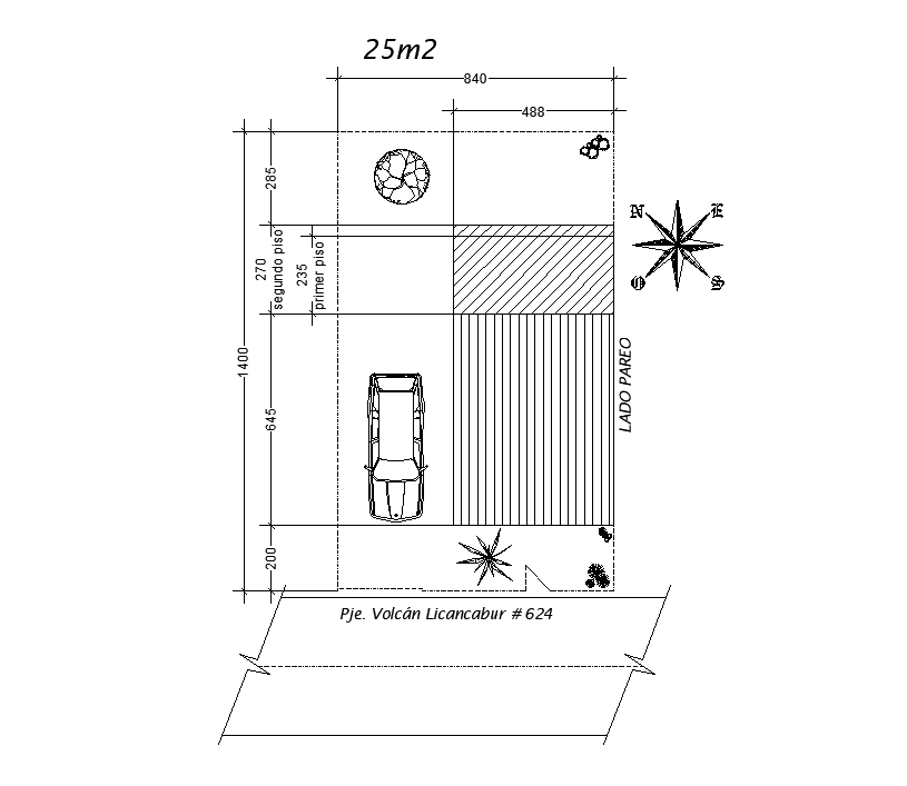 8x14m house plan is given in this Autocad drawing file. Download now.