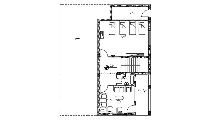 8x16m Ground Floor House Plan with Furniture Layout DWG file