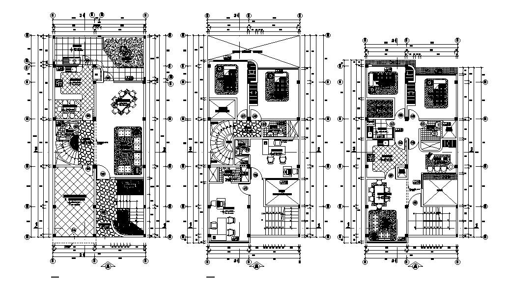 8x17m residential plan is given in this Autocad drawing file. Download now.