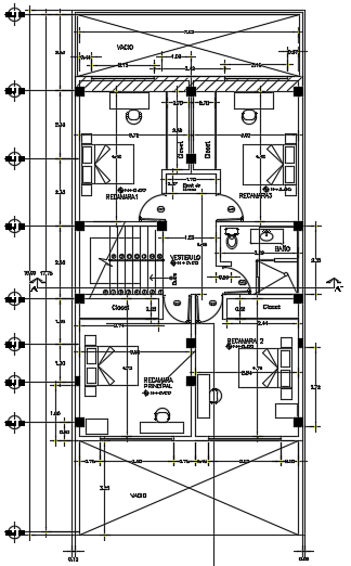 8x18m first floor house plan CAD model is given in this file