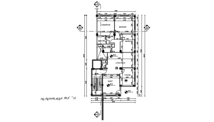 8x18m house plan is given in this AutoCAD model