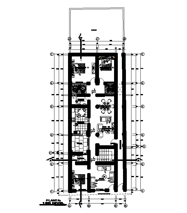8x19m ground floor house plan was given in this Autocad drawing file. Download now.