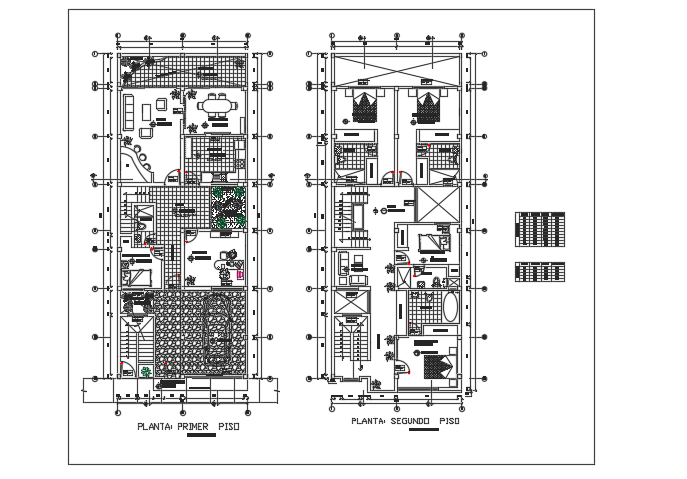 8x20m villa two story ground floor house plan cad drawing