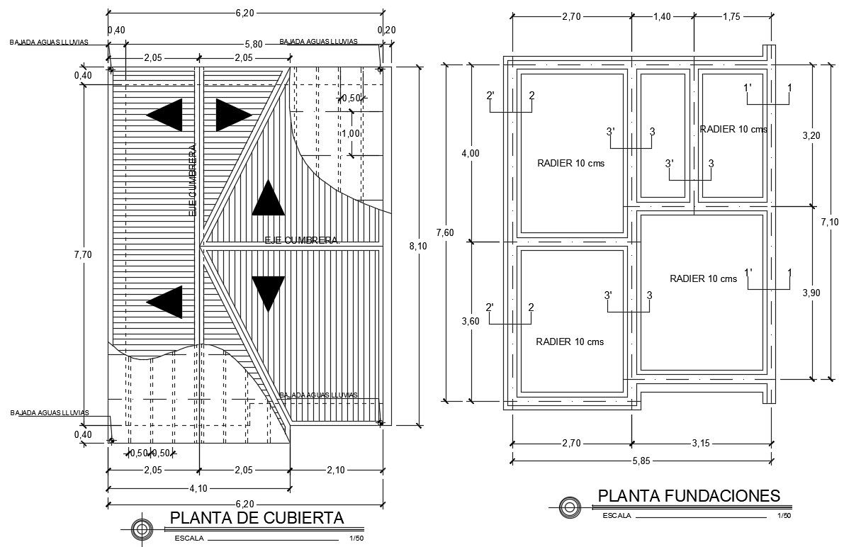 8x6m house plan is given in this Autocad drawing file. Download now.