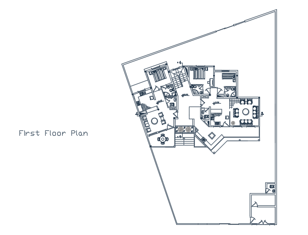 8x7m residential first floor house plan AutoCAD drawing is given in this file