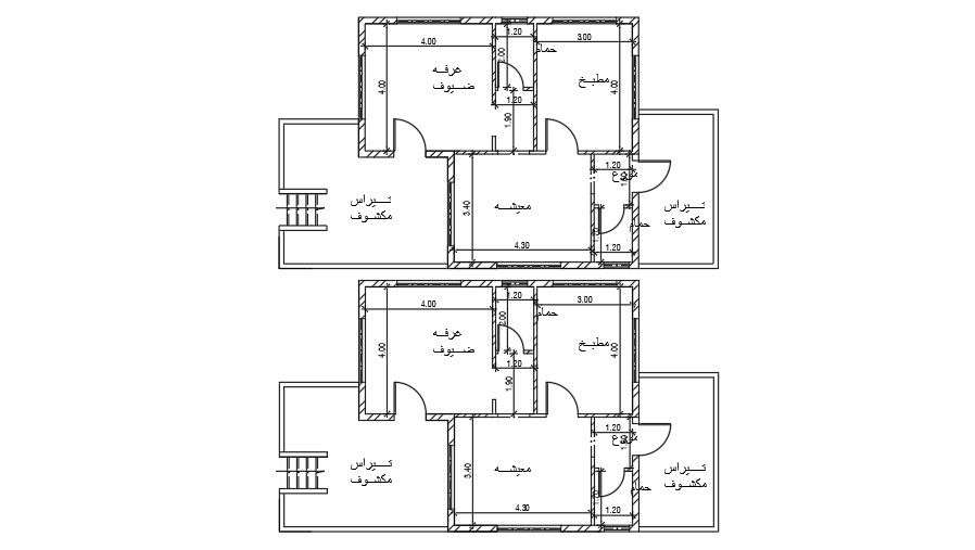 8x8m home plan AutoCAD drawing download now