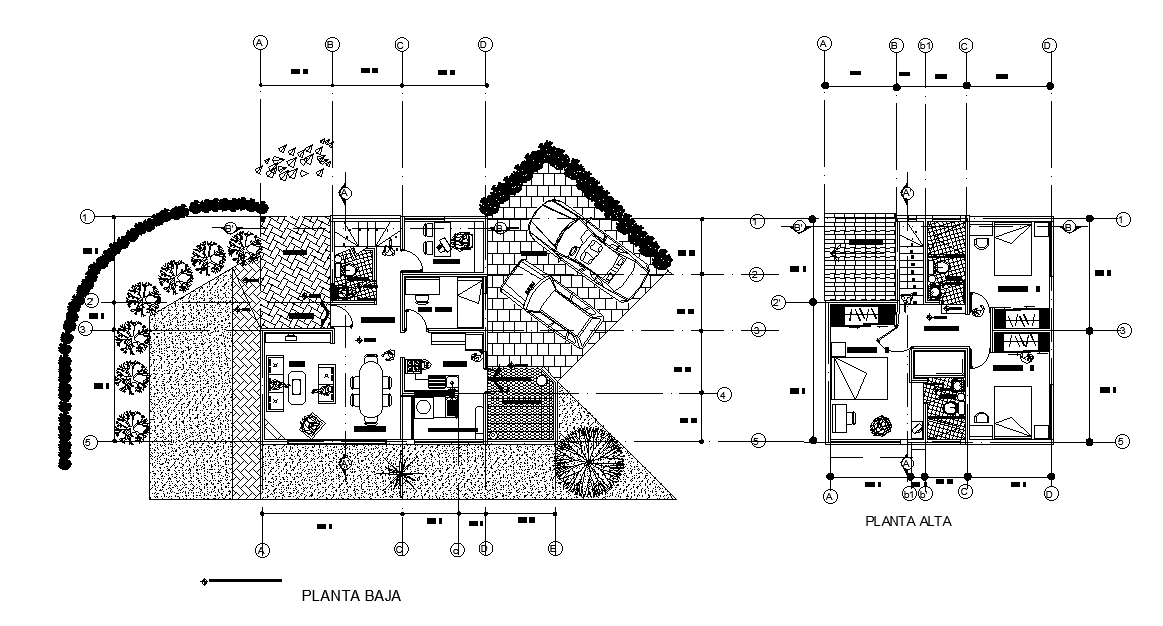 8x8m house plan is given with site layout in this Autocad drawing model. Download now.