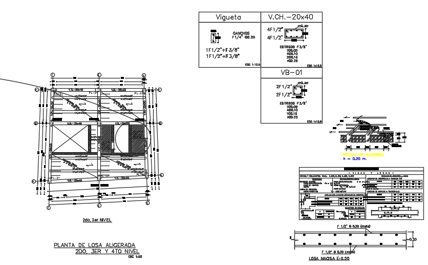 8x9m architecture multifamily 2nd, 3rd, and 4th floor beam layout cad drawing