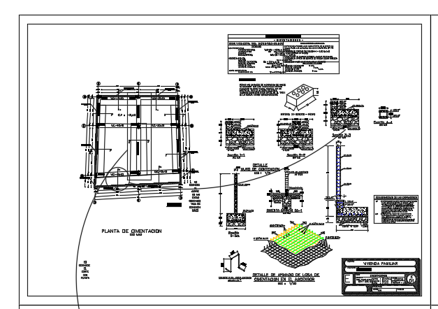 8x9m architecture multifamily column and foundation layout cad drawing