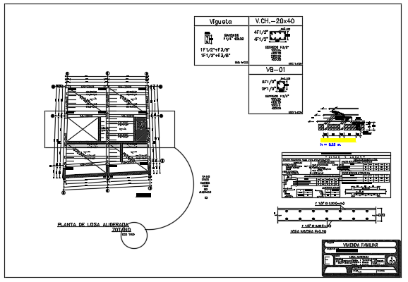 8x9m architecture multifamily ground floor beam layout cad drawing
