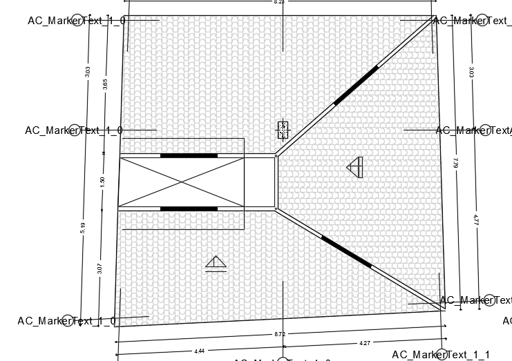 8x9m multifamily apartment roof plan cad drawing is given in this file