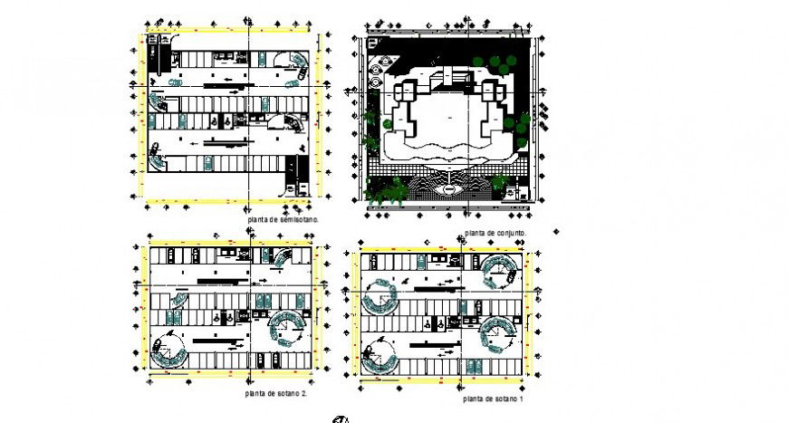 90-degree Parking system detail plan 2d view layout file in dwg format
