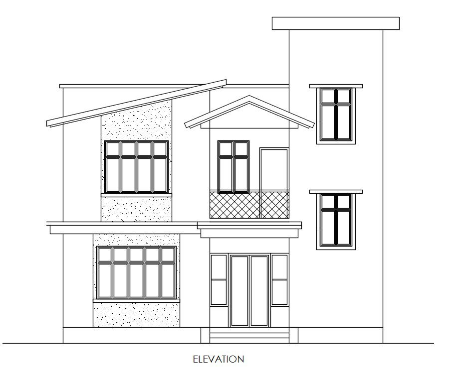 900 Square Feet House Front Elevation Design DWG File