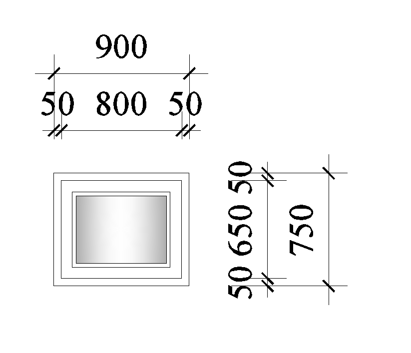 900x750mm window plan is given in this Autocad drawing file. Download now.