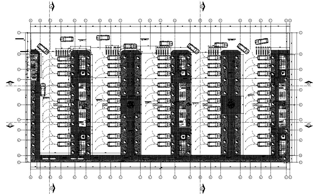 90x45m ground floor office plan is given in this Autocad drawing file. Download now.
