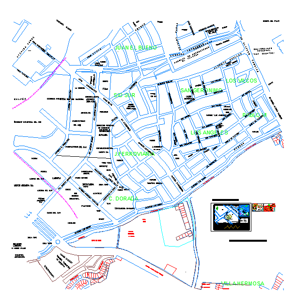 Urban Town Planning Layout with Road Network and Zoning Plan