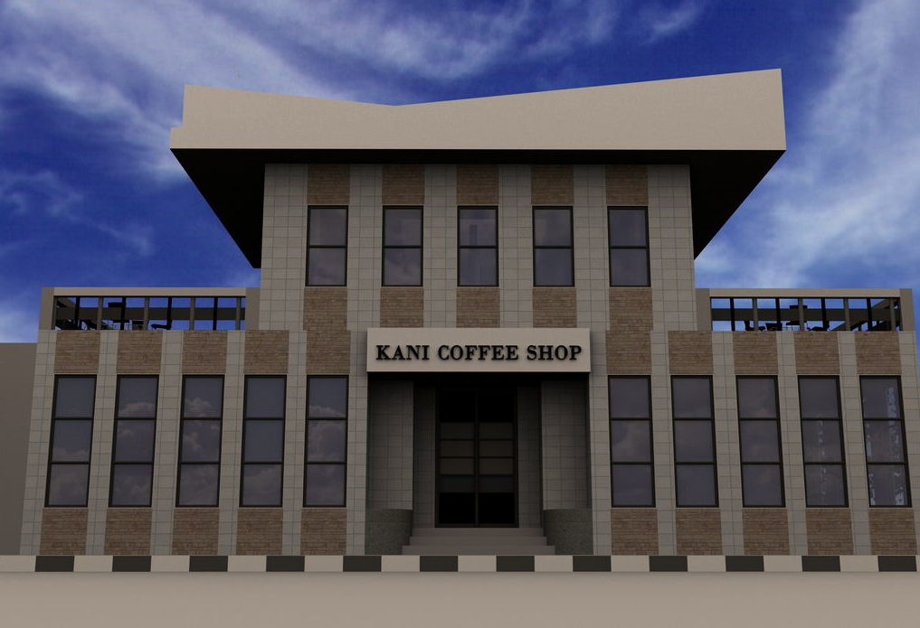 Modern Coffee Shop AutoCAD DWG File with Floor Plan and Elevation
