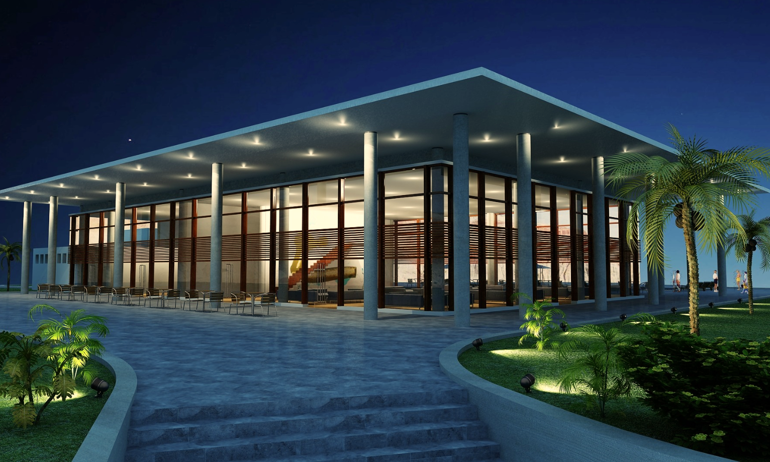 Modern Club House Architectural Design Layout in AutoCAD DWG