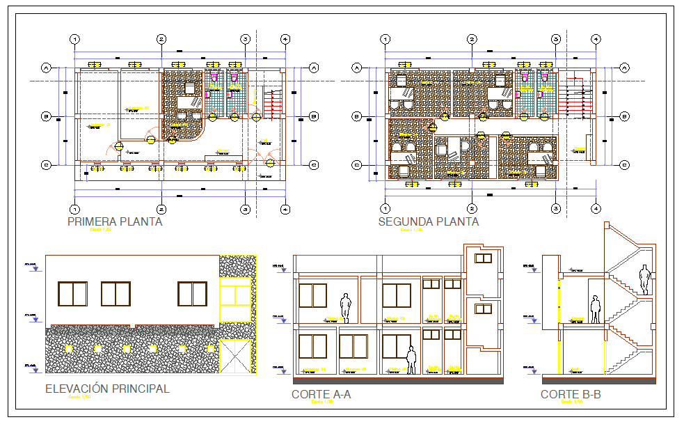 DWG file of civic center plan for public architecture